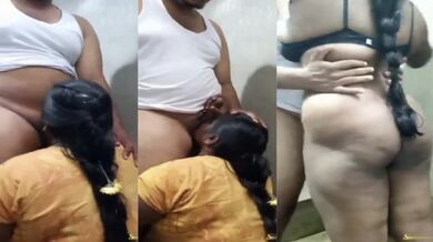 Miya-biwi ne bathroom mein khade hoke liya chudai ka maza
