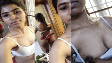 Sexy Tamil girl ne sheeshe ke saamne banaya XXX Nude MMS