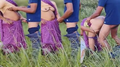 Khet mein ghodi bana kar launde ne ki sexy Aunty ki chudai