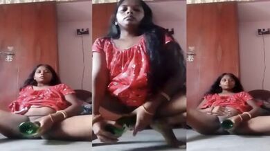 Beer bottle se chut ki pyaas bujhati hot Malayalam housewife