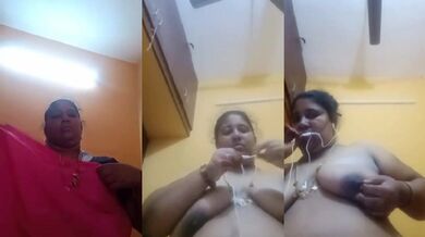 Video call par yaar ko nanga jism dikhati chubby Mallu Bhabhi